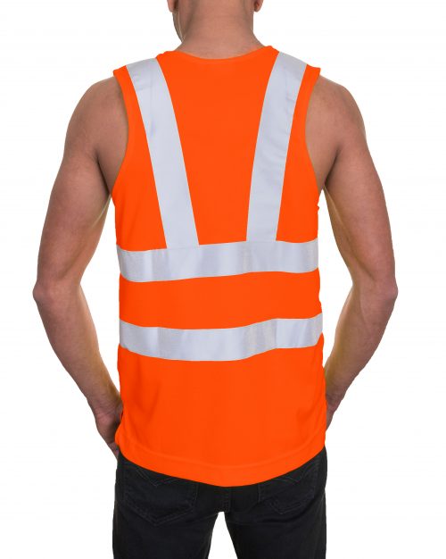 Back of Hi-Viz Vest in Orange